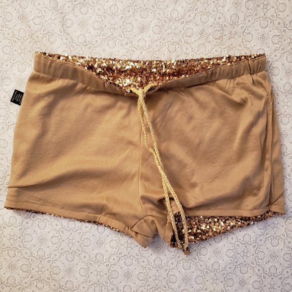 Gold Sequin Women's Shorts - Picture 4 of 8